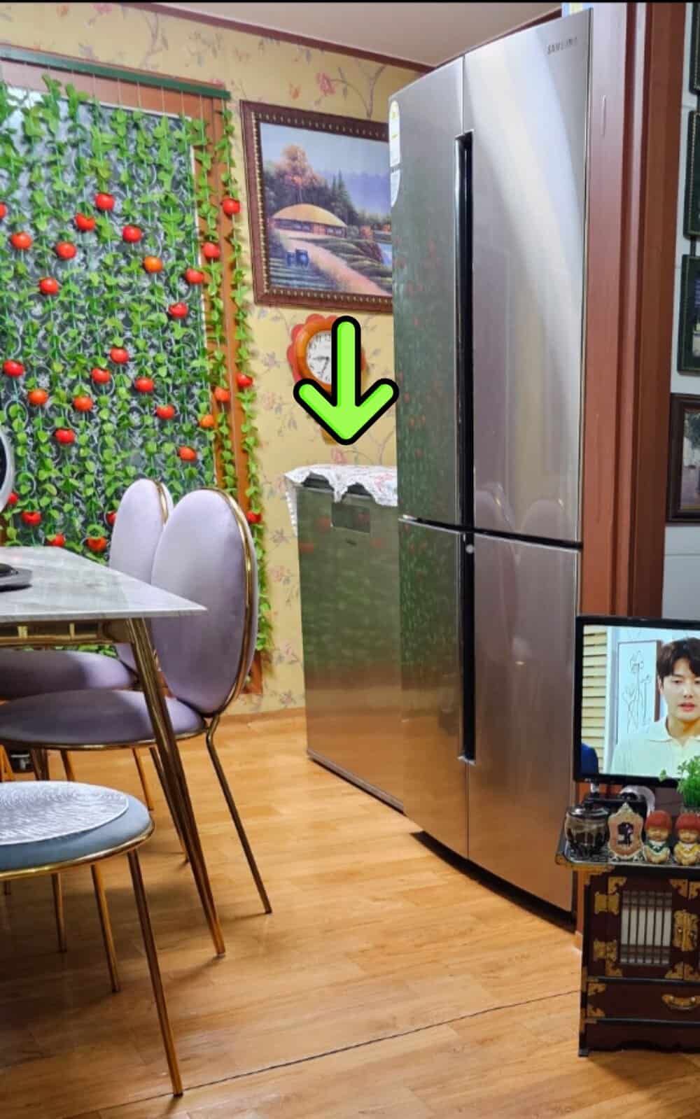 photo of my Korean mom's kimchi fridge next to her regular fridge.
