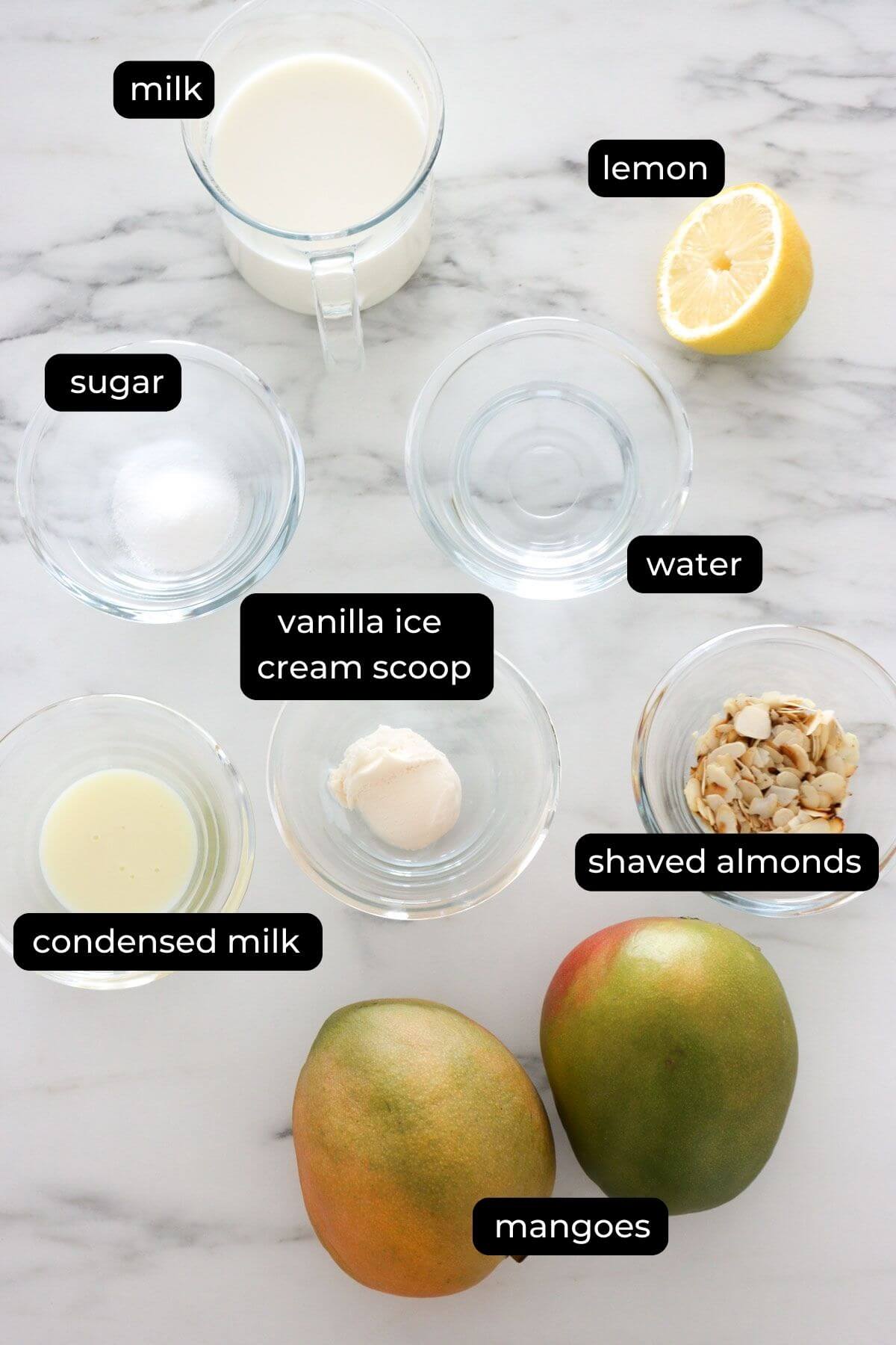 mango bingsu ingredients