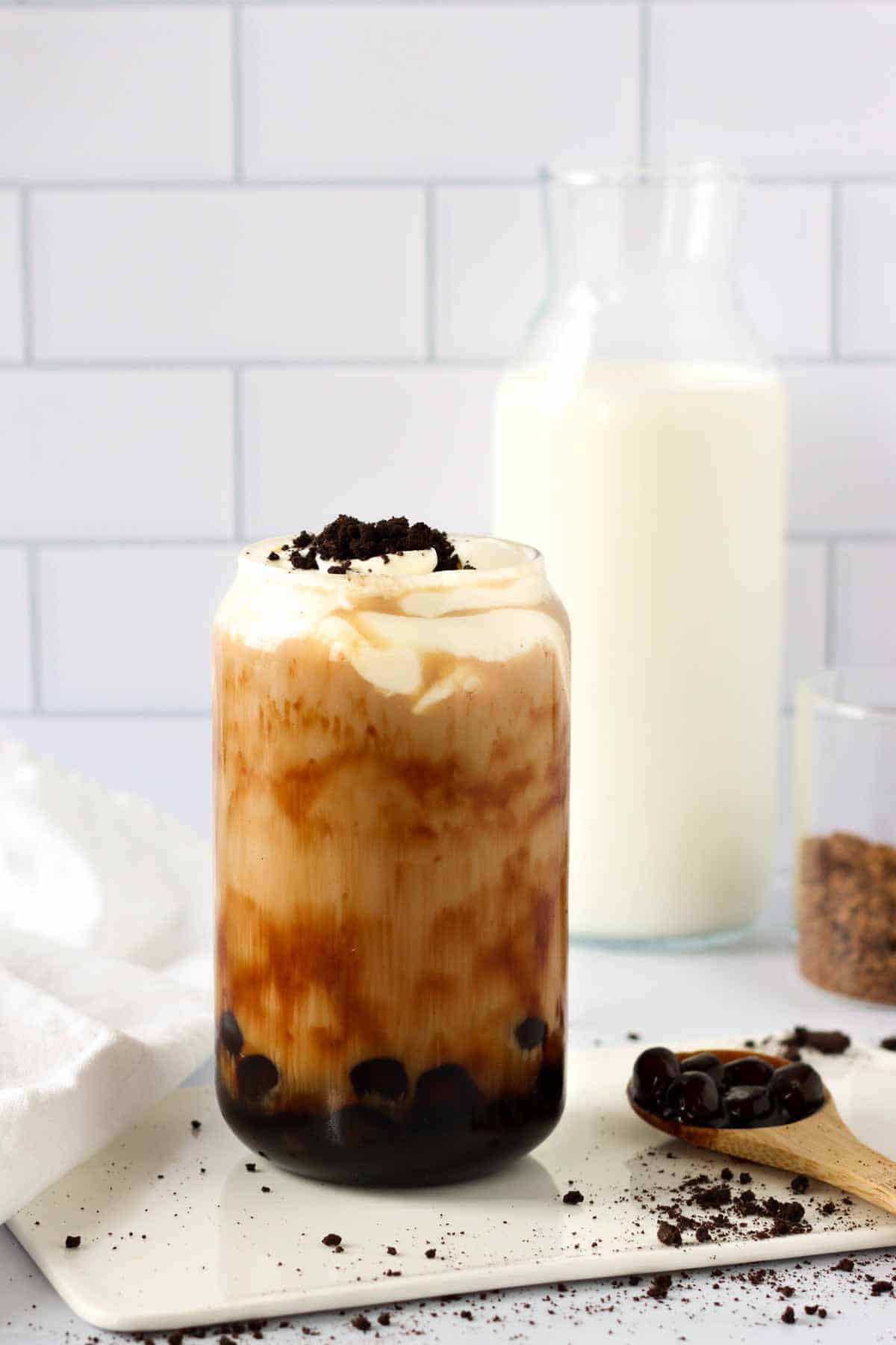 Oreo Bubble Milk Tea with Cheese Foam