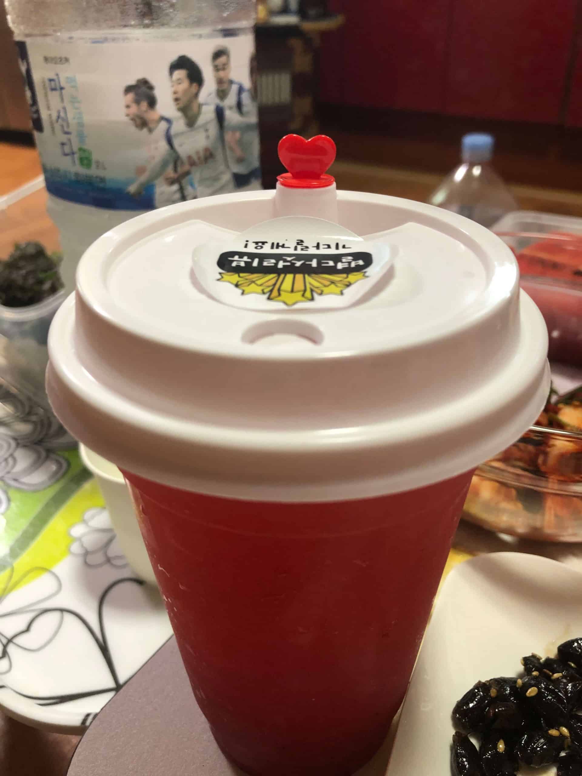 watermelon juice ordered in Korea.