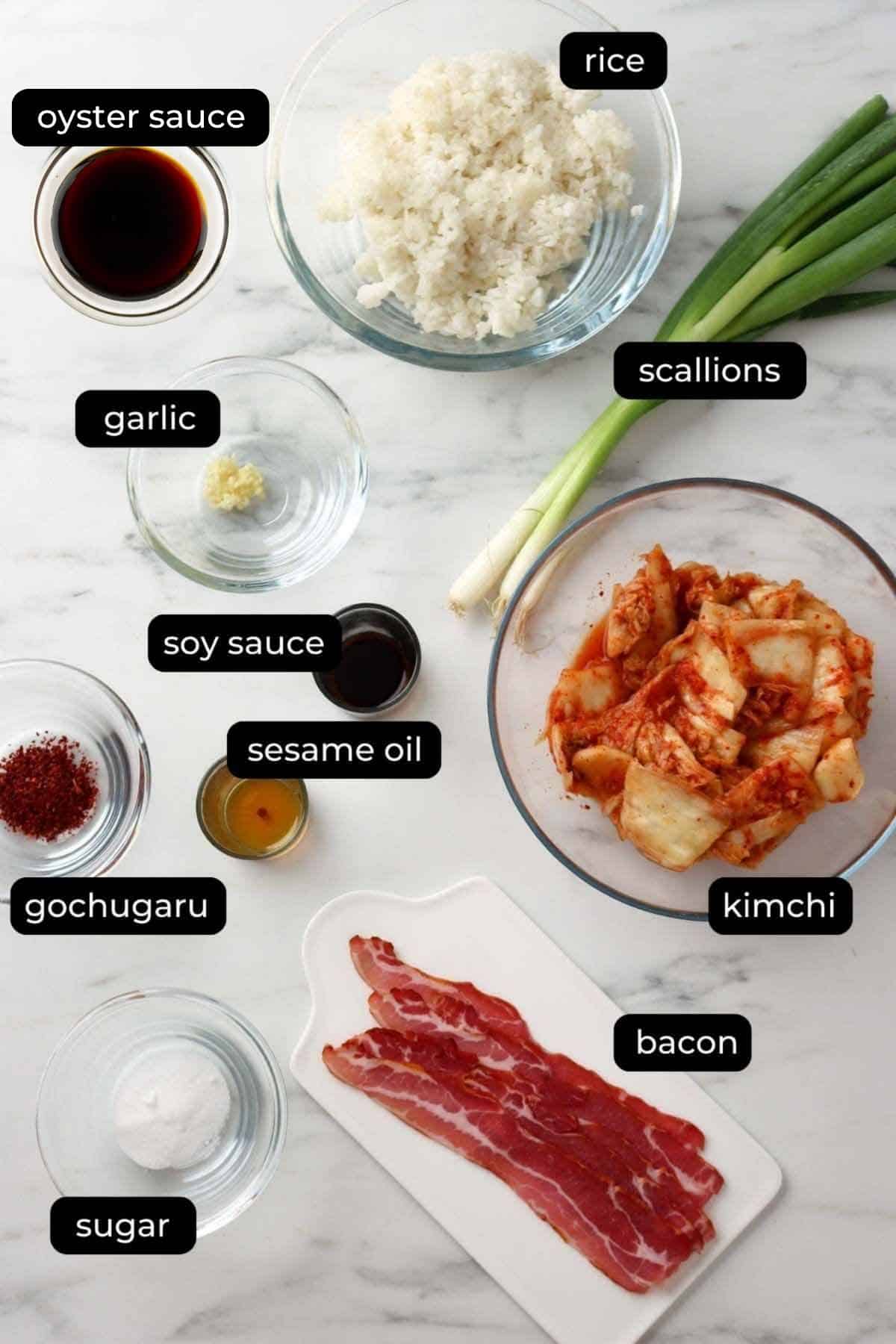 kimchi bokkeumbap ingredients.