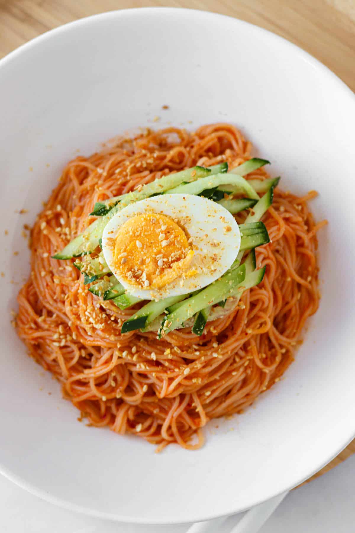 bibim guksu viewed from the top.