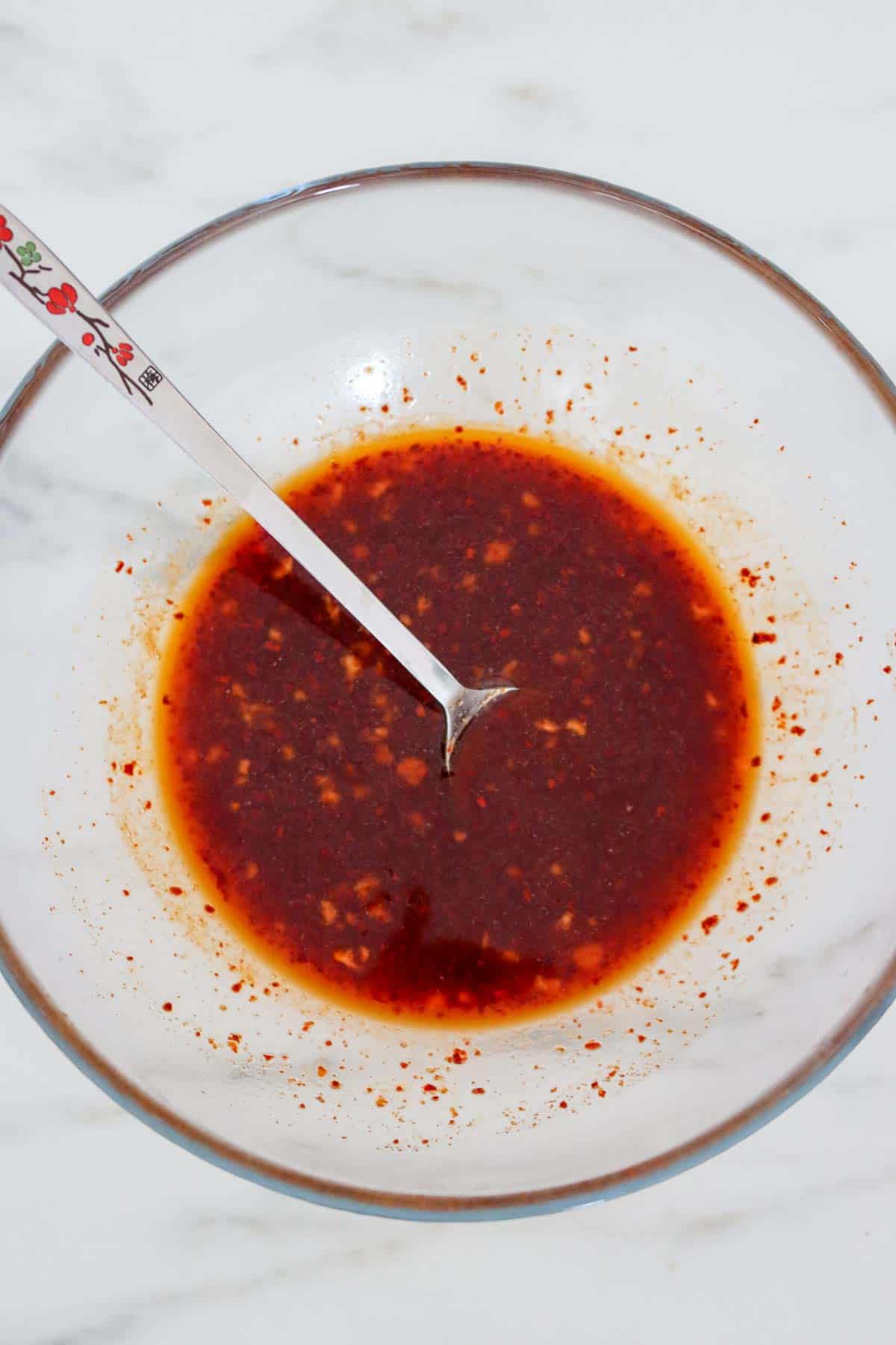 photo showing bibim guksu sauce.