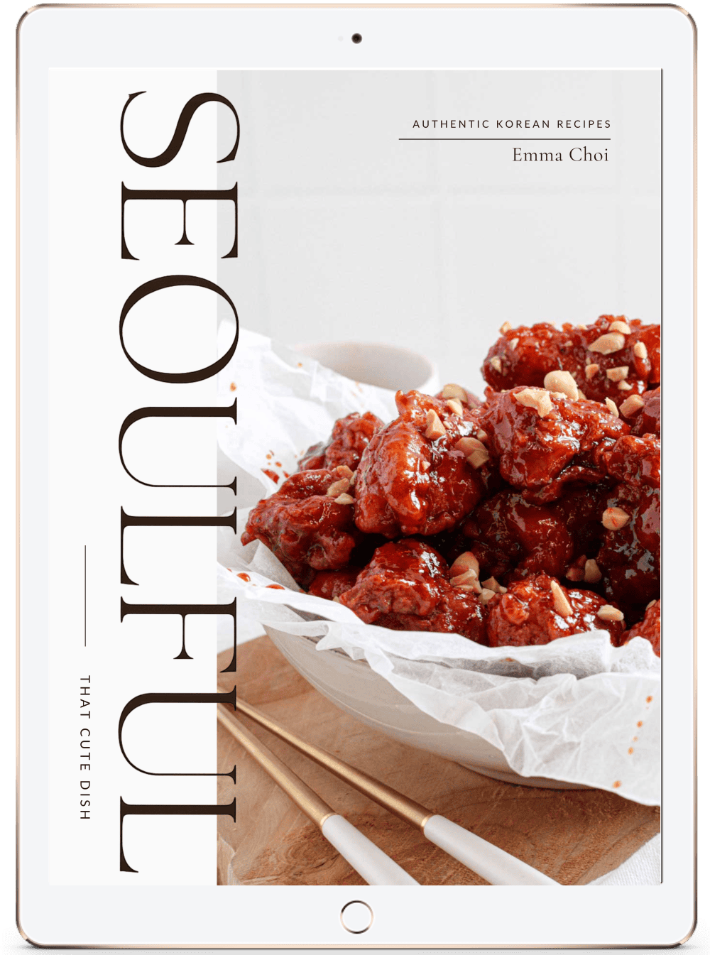 ipad showing Seoulful ebook.