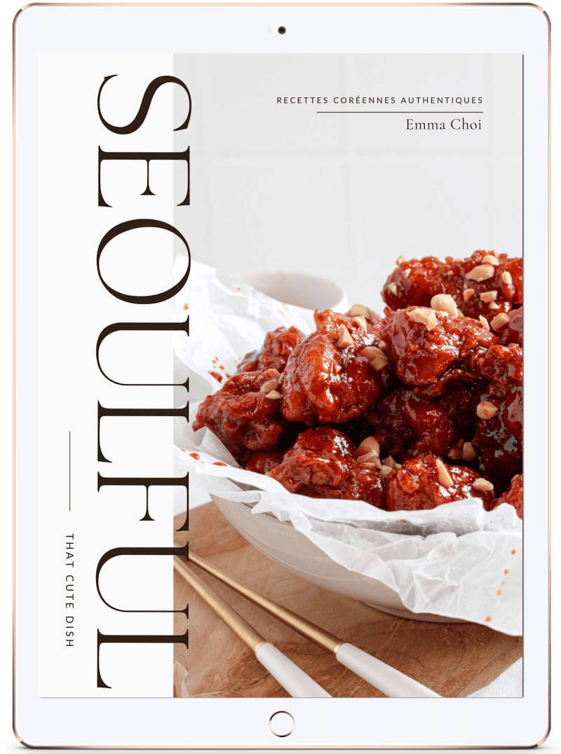 ipad with photo of Seoulful ebook cover.