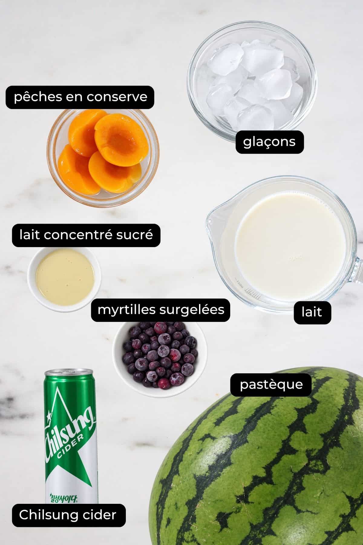 ingrédients pour faire du hwachae.